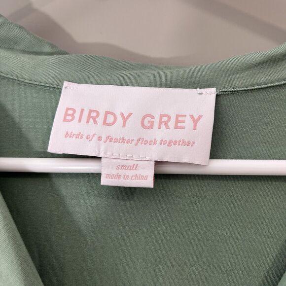 Birdy Grey Bamboo Jonny Long Sleeve Cozy Pajama Shirt Women Sz Small Green EUC - Picture 3 of 13